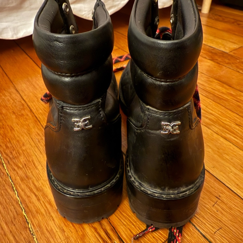 Sam Edelman Black Boots with Red Laces - Picture 3 of 4